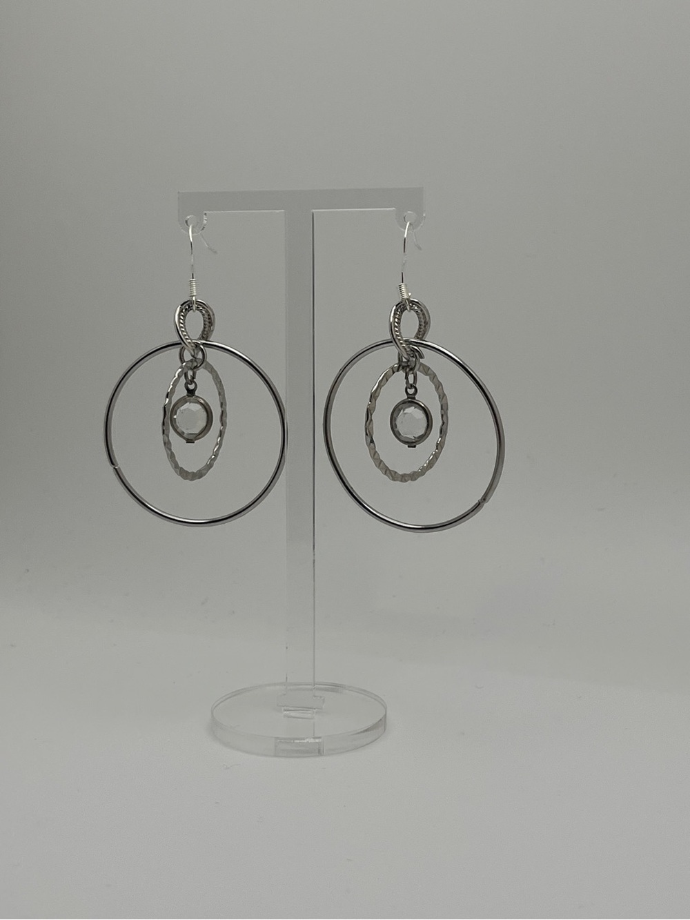 Silver Multi-Hoop Dangle Earrings - Women Jewelry